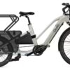 Vélo Cargo Longtail Électrique O2Feel Equo Cargo 7.3 Shimano Nexus 5V Courroie 835 Wh 20/26'' Beige Pack Family